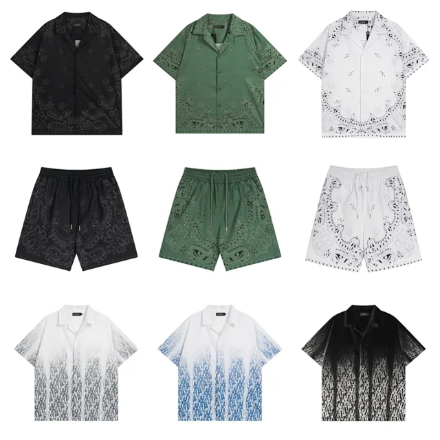 Represent Matching Sets Short-Sleeve Button-Up Shirt and Drawstring Shorts Set product detail image 1
