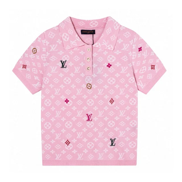 Louis Vuitton Knitwear Short-Sleeve Monogram Knit Polo product detail image 2