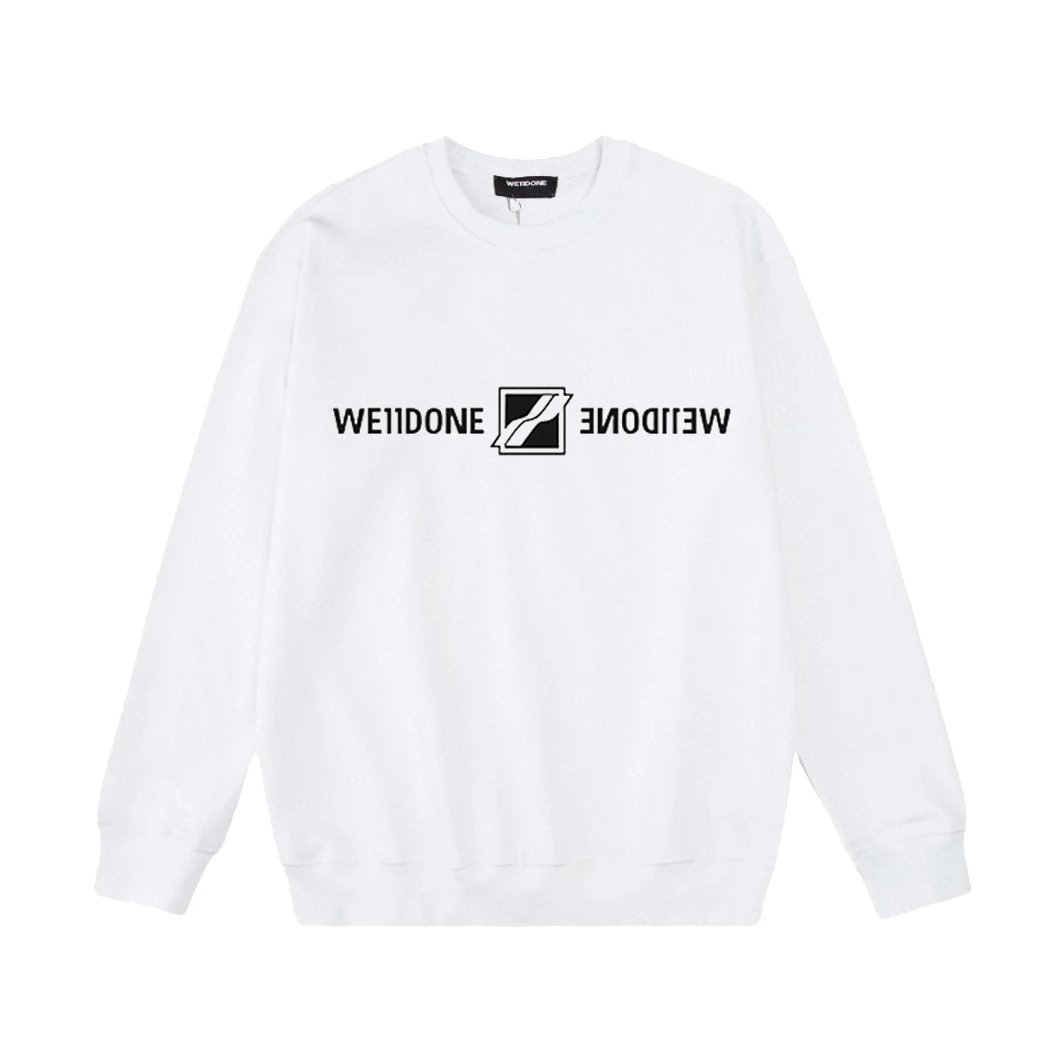 Design WE11DONE Logo Graphic White Hoodie - 1