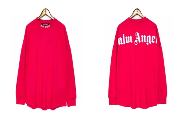 Palm Angels Logo Long Sleeve T-Shirt Pink - 1
