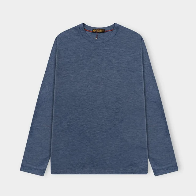 Loro Piana T-Shirts Long-Sleeve Layered Crew-Neck T-Shirt product detail image 10