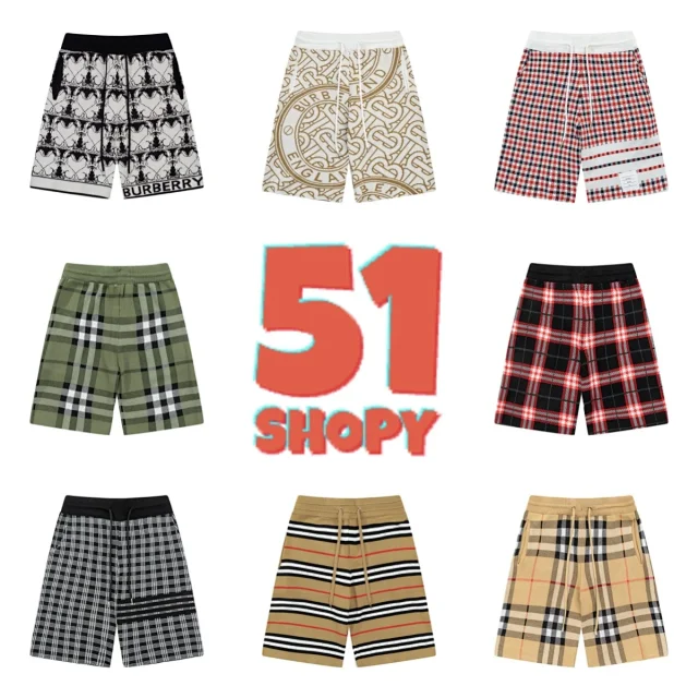 Burberry Shorts Knit Drawstring with Check Side Panels product detail image 1
