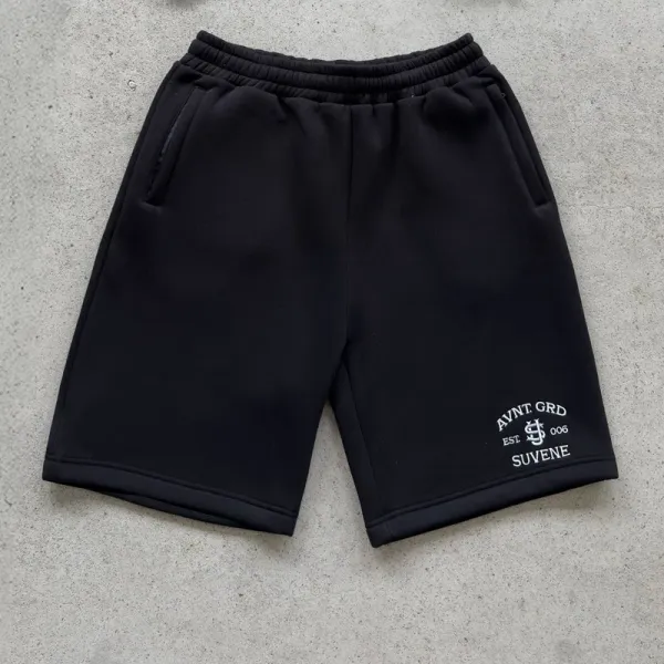 Design Embroidered Logo Fleece Shorts Gray Pink Navy Black - 13