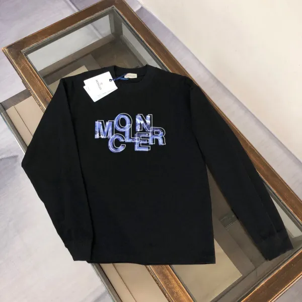 Moncler Multicolor Logo Long-Sleeve T-Shirt Black - 6