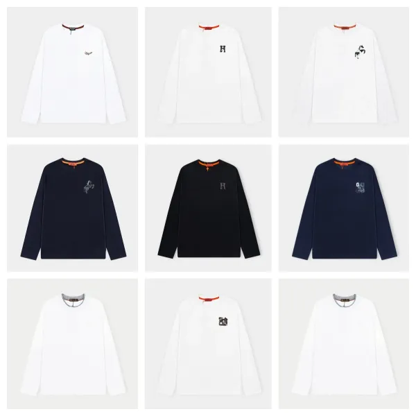 Hermès H Logo Long-Sleeve T-Shirt Navy - 3