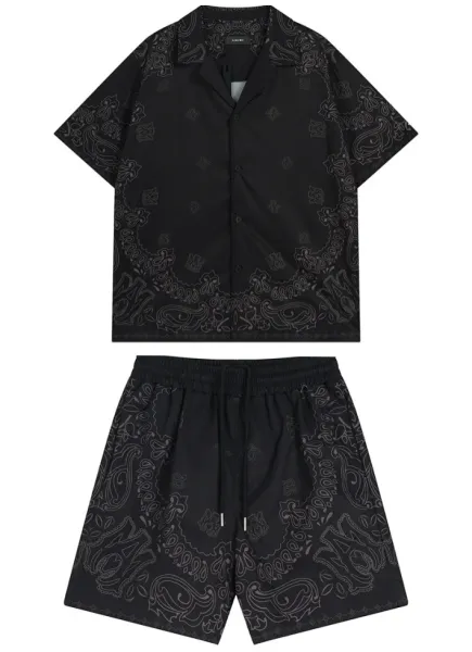 Represent Station of the Club Green Short-Sleeve Shirt and Shorts Set - 11