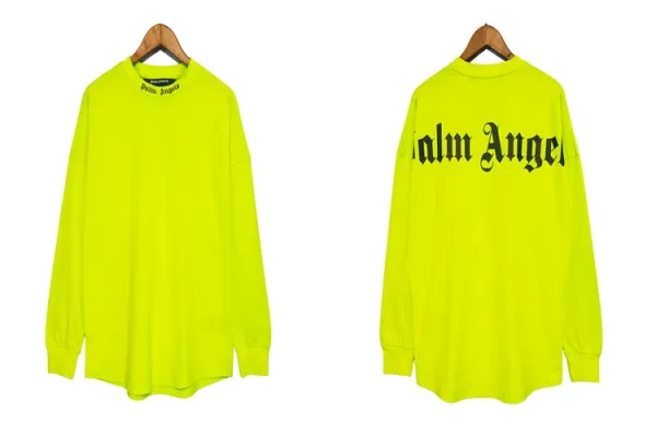 Palm Angels Logo Long Sleeve T-Shirt Neon Yellow - 1