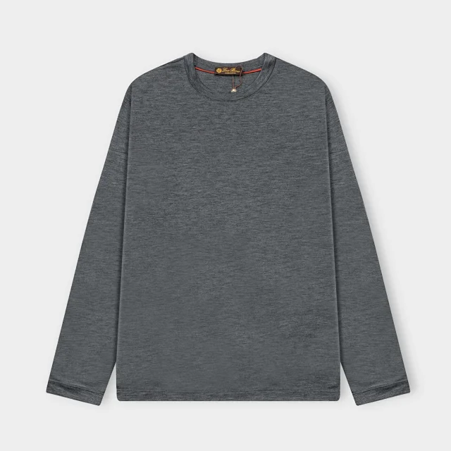 Loro Piana T-Shirts Long-Sleeve Layered Crew-Neck T-Shirt product detail image 9