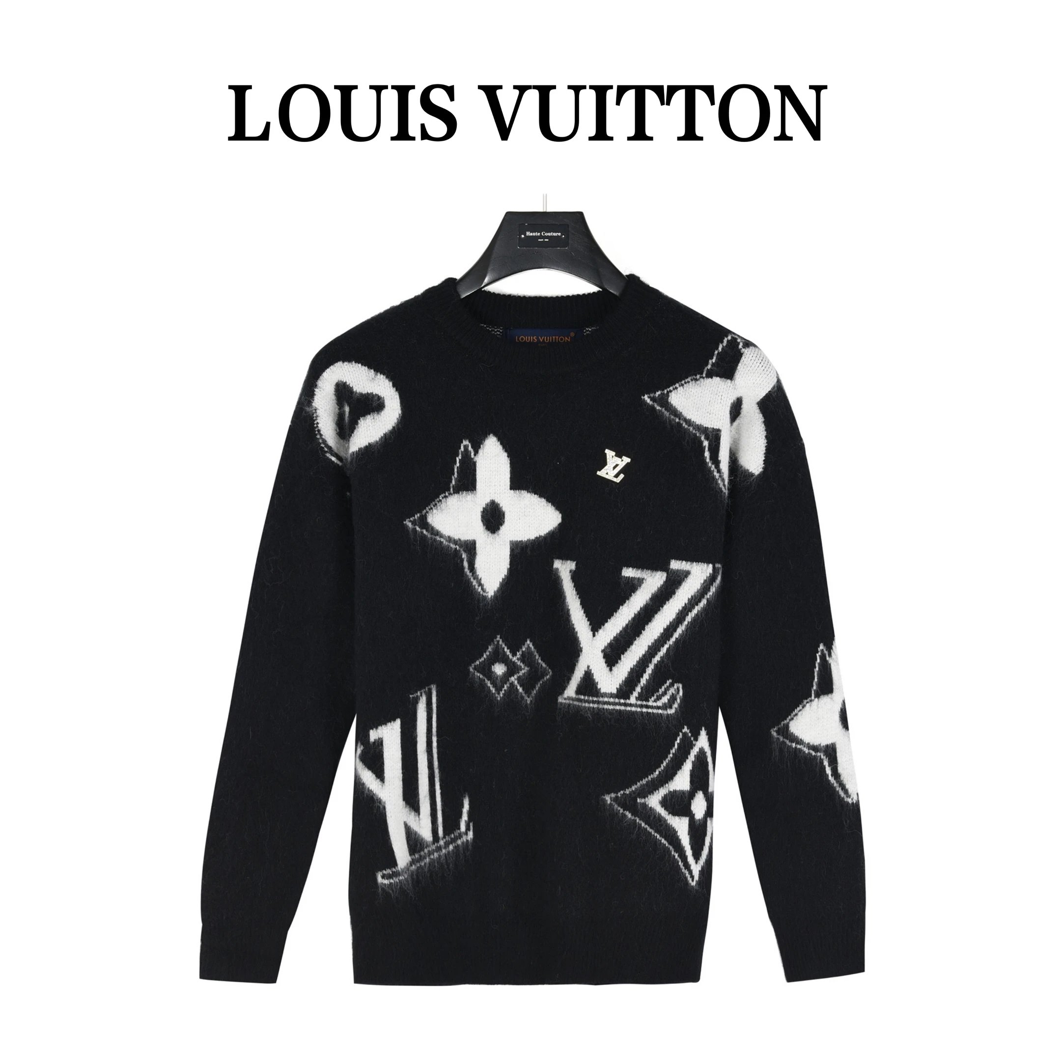 Prada Logo Patch Ribbed Knit Sweater Black - 6
