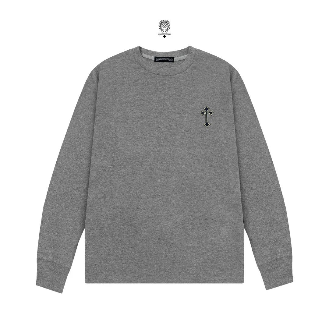 Chrome Hearts Cross Embroidery Black Long Sleeve Tee T-Shirts - 11