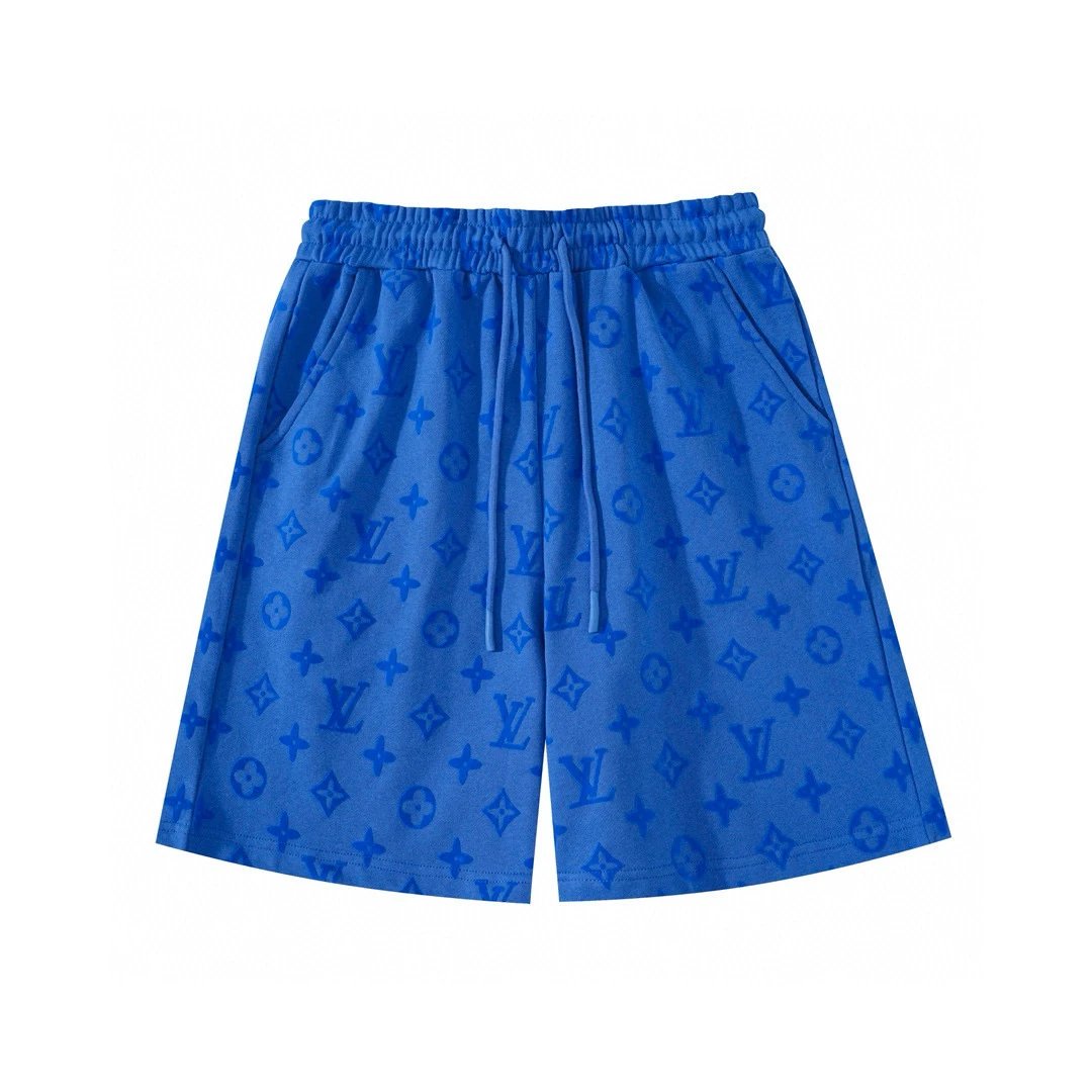 Louis Vuitton Monogram Print Drawstring Shorts Gray - 9