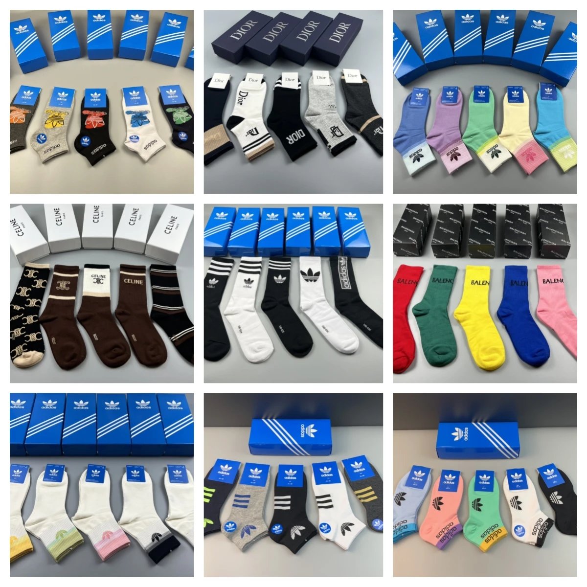 Versace Logo Socks Set in Black, White, Gray, and Navy - 3