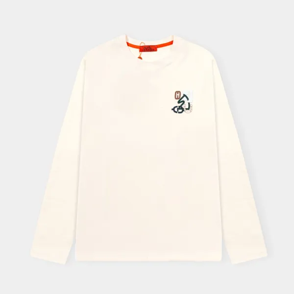 Hermès H Logo Long-Sleeve T-Shirt Navy - 6
