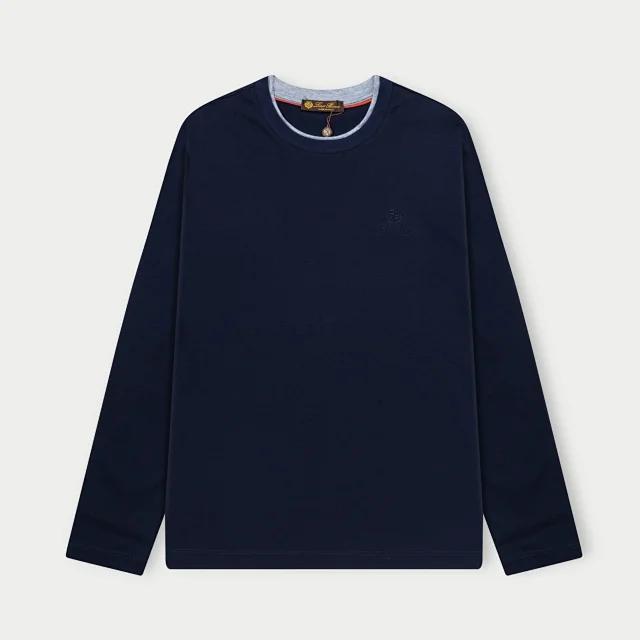 Loro Piana T-Shirts Long-Sleeve Layered Crew-Neck T-Shirt product detail image 3