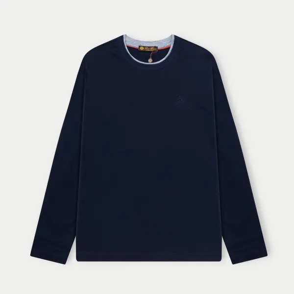 Hermès H Logo Long-Sleeve T-Shirt Navy - 5