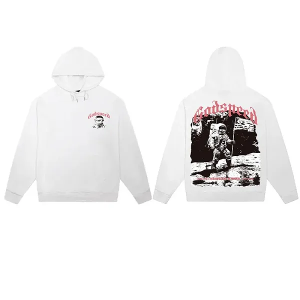 Godspeed Astronaut Print Hoodie White - 1