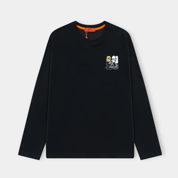 Hermès Graphic Print Long-Sleeve T-Shirt Black - 1