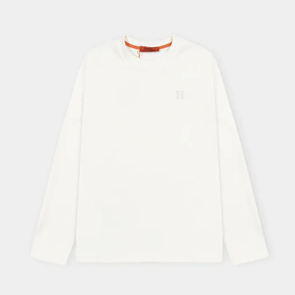 Hermès H Logo Long-Sleeve T-Shirt Navy - 14