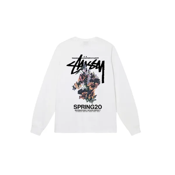 Stussy Spring 20 Floral Graphic Long-Sleeve T-Shirt Black - 10