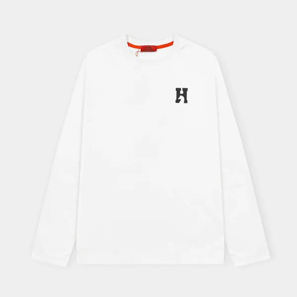 Hermès H Logo Long-Sleeve T-Shirt White - 1