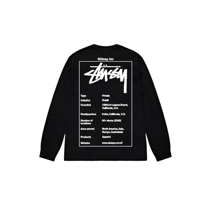 Stussy Built Tough Worldwide Since 1980 Long Sleeve T-Shirt Black - 9