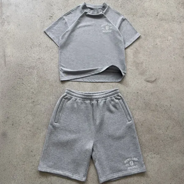 Design Embroidered Logo Fleece Shorts Gray Pink Navy Black - 7