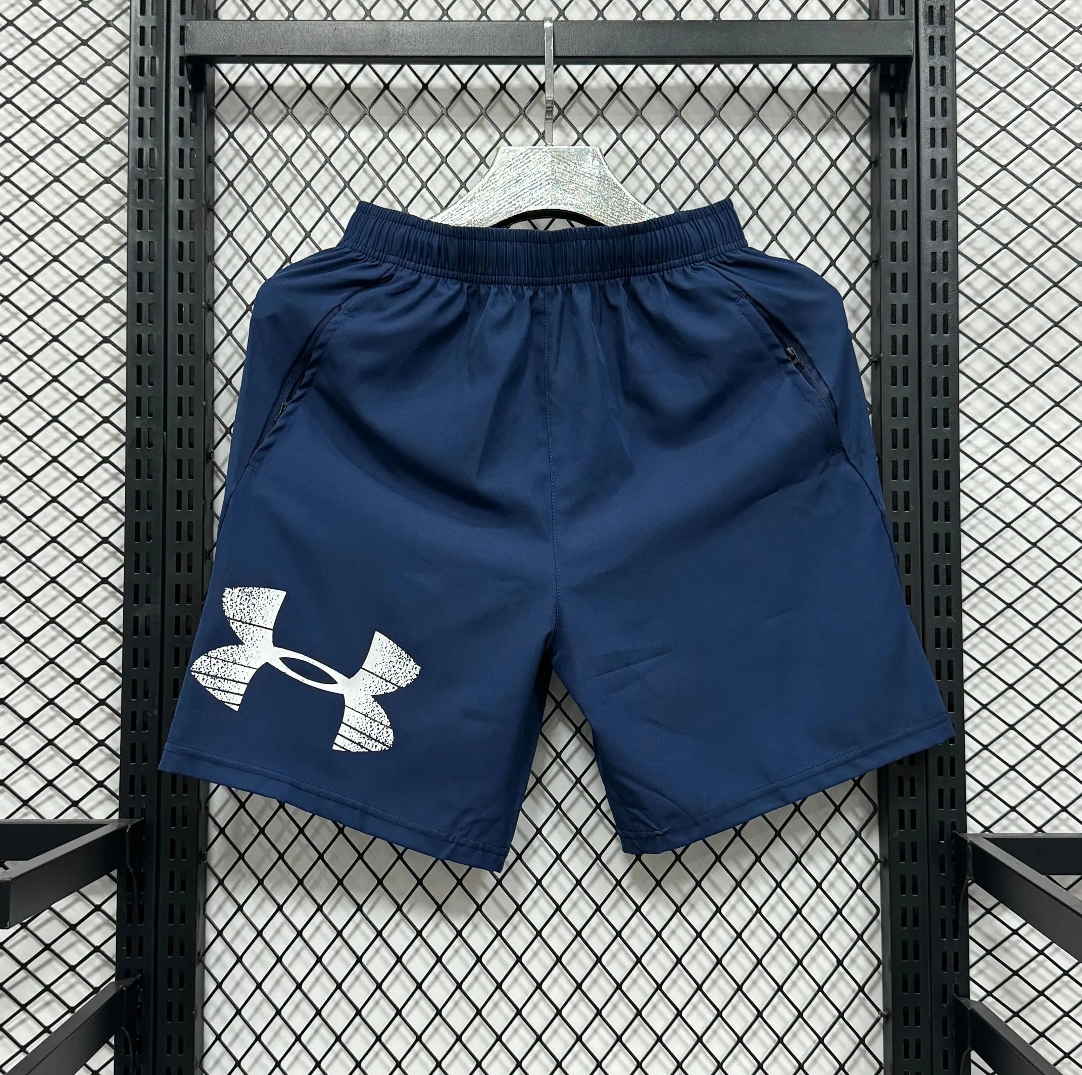 Under Armour Running Shorts Black with Gray Mesh Detail - 6