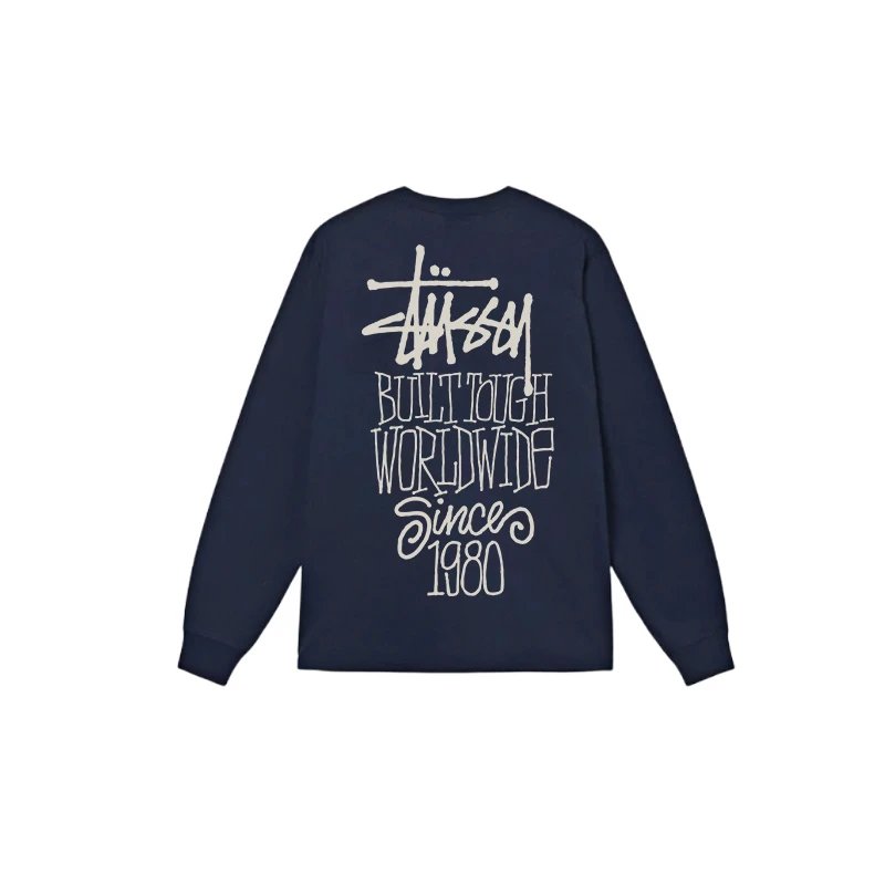 Stussy Built Tough Worldwide Since 1980 Long Sleeve T-Shirt Black - 6