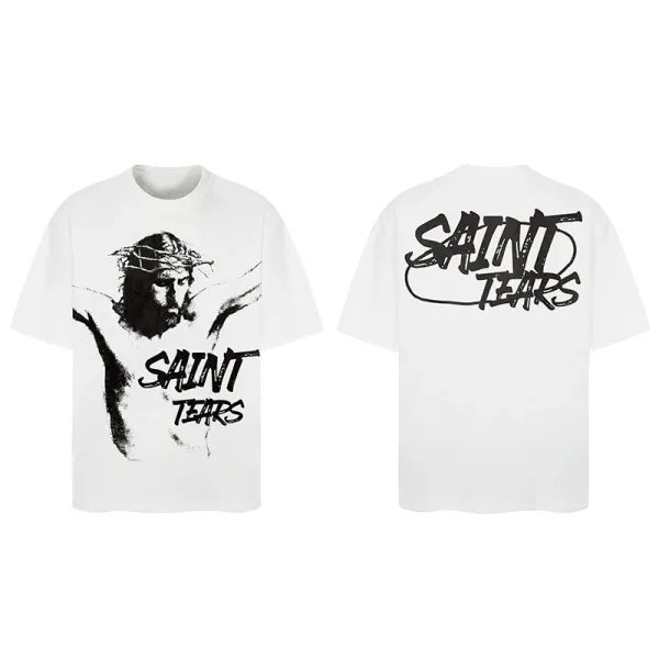 Saint Tears Saint Eagle Graphic T-Shirt Charcoal Gray T-Shirt - 15