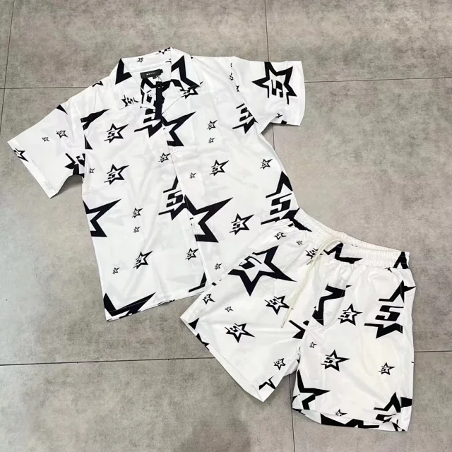 AMIRI Matching Sets Star Print Short-Sleeve Shirt and Shorts Set product detail image 5