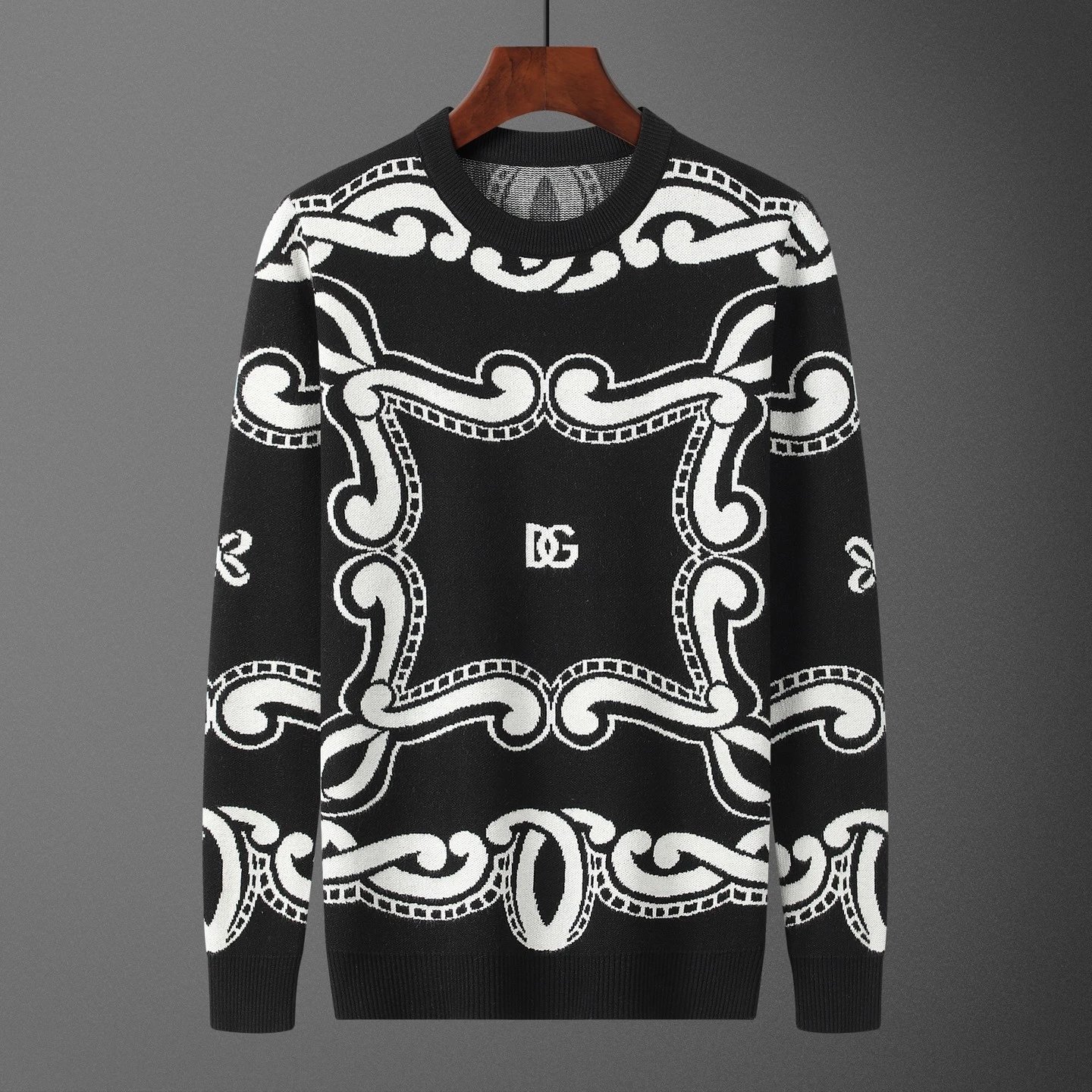 Prada Milano Logo Knit Sweater Navy with Orange Trim - 15