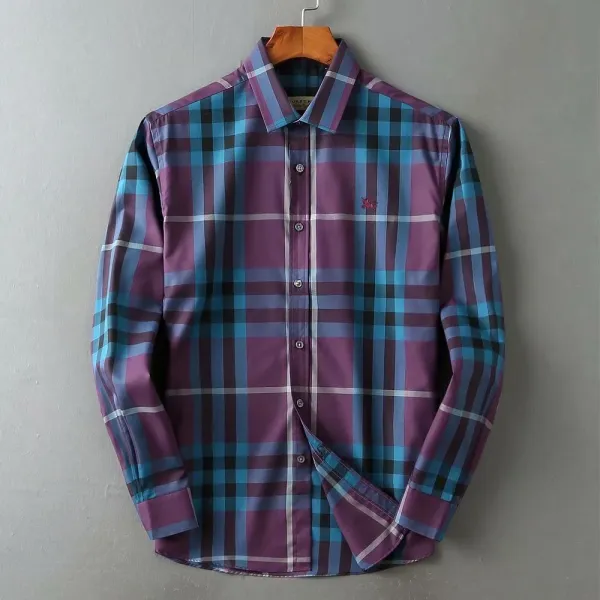 Burberry Classic Check Shirt White Black Gray Burgundy - 15