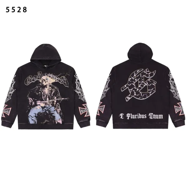 Hellstar Records x Art That Kills Skeleton Guitarist Hoodie Black - 1