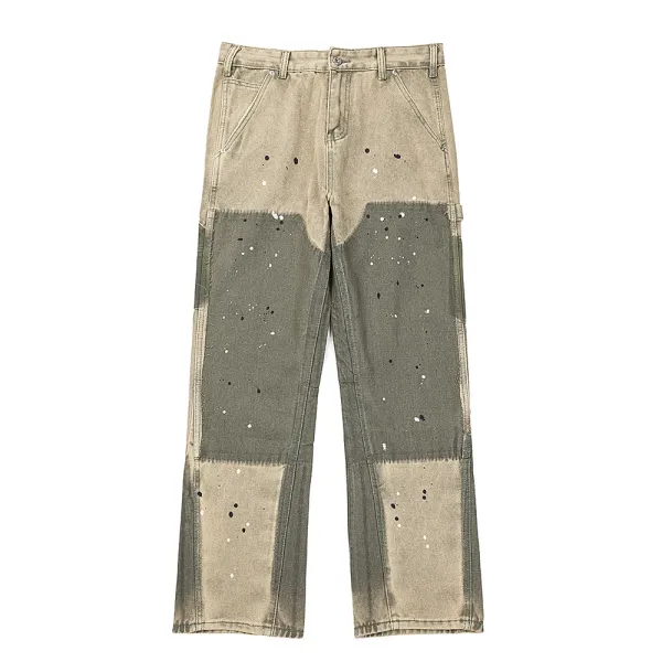 Carhartt Work In Progress Paint-Splatter Patchwork Denim Pants Jeans - 1