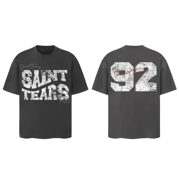 Saint Tears Saint Eagle Graphic T-Shirt Charcoal Gray T-Shirt - 7