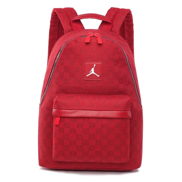 Air Jordan Checkered Pattern Red Backpack Casual Backpack - 1