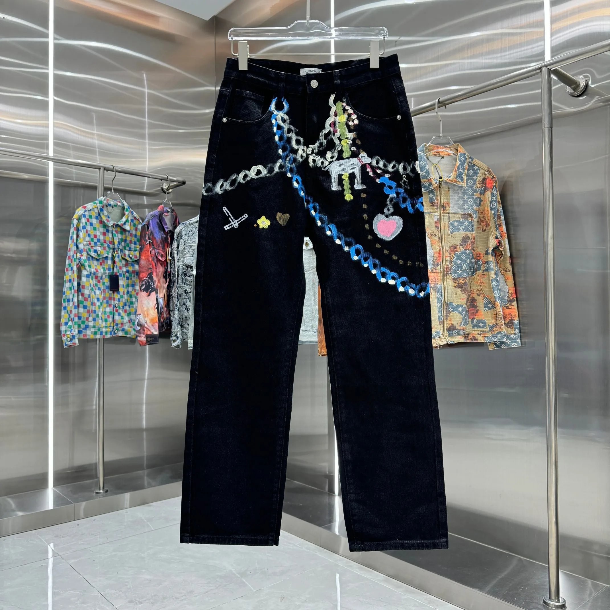 Louis Vuitton Monogram Embroidered White Jeans - 17