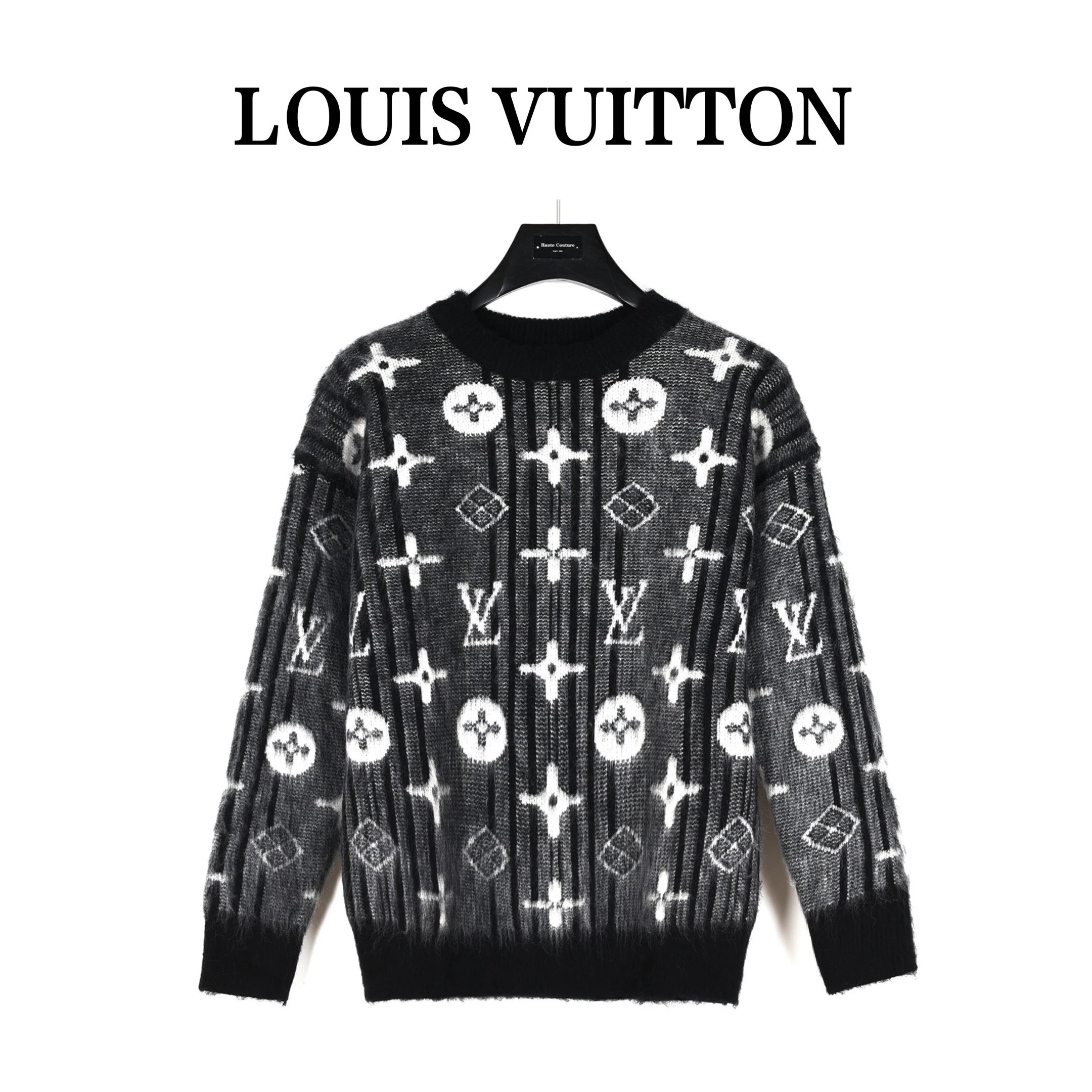 Prada Logo Patch Ribbed Knit Sweater Black - 5