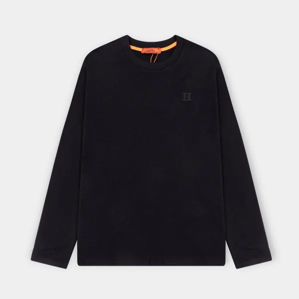 Hermès H Logo Long-Sleeve T-Shirt Black - 1