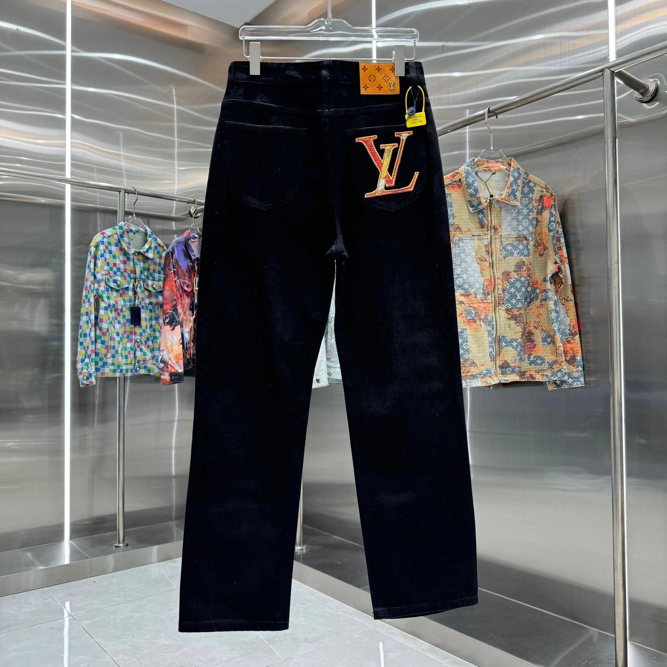 Louis Vuitton Monogram Embroidered White Jeans - 13