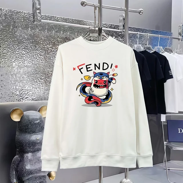 Fendi Hoodies & Sweatshirts Crewneck logo-print sweatshirt product detail image 12