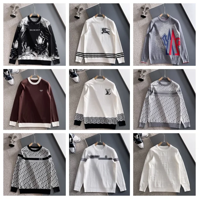 Balenciaga Knitwear Crewneck graphic knit sweater product detail image 1