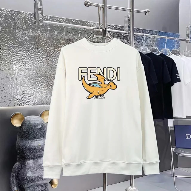 Fendi Hoodies & Sweatshirts Crewneck logo-print sweatshirt product detail image 9
