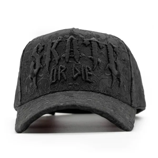Art That Kills Skate Or Die Black Embroidered Baseball Cap - 1