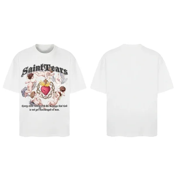 Saint Tears Saint Eagle Graphic T-Shirt Charcoal Gray T-Shirt - 8