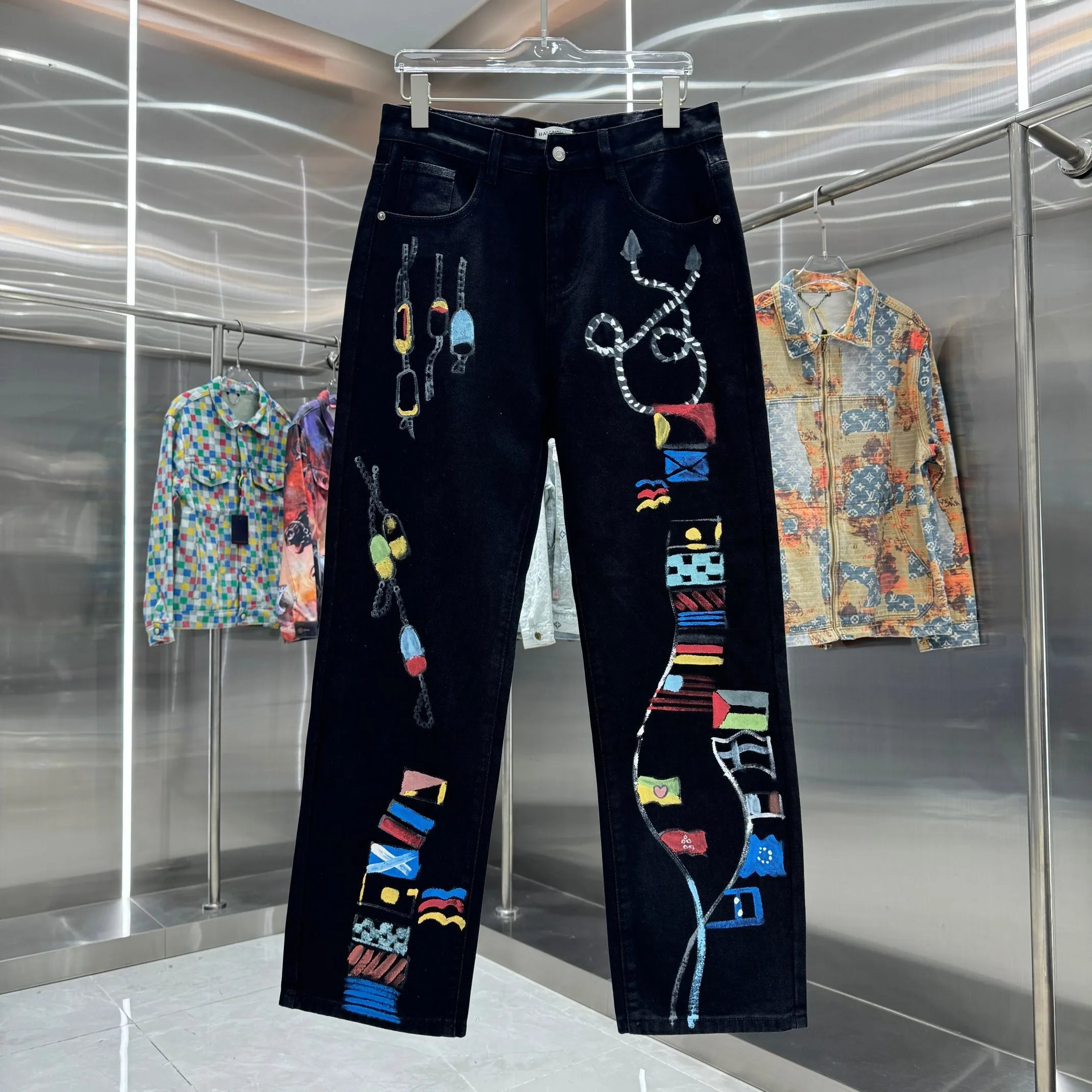 Louis Vuitton Monogram Embroidered White Jeans - 6