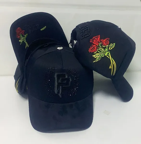 Philipp Plein PP Logo Embroidered Rose Baseball Cap Black - 1