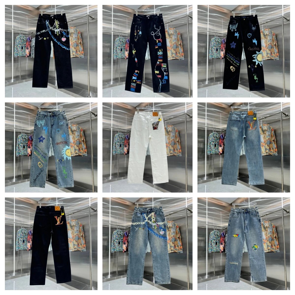 Louis Vuitton Monogram Embroidered White Jeans - 3