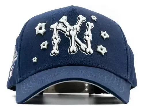 Philipp Plein New York Yankees x Philipp Plein Bone Logo Navy Baseball Cap Hats - 1