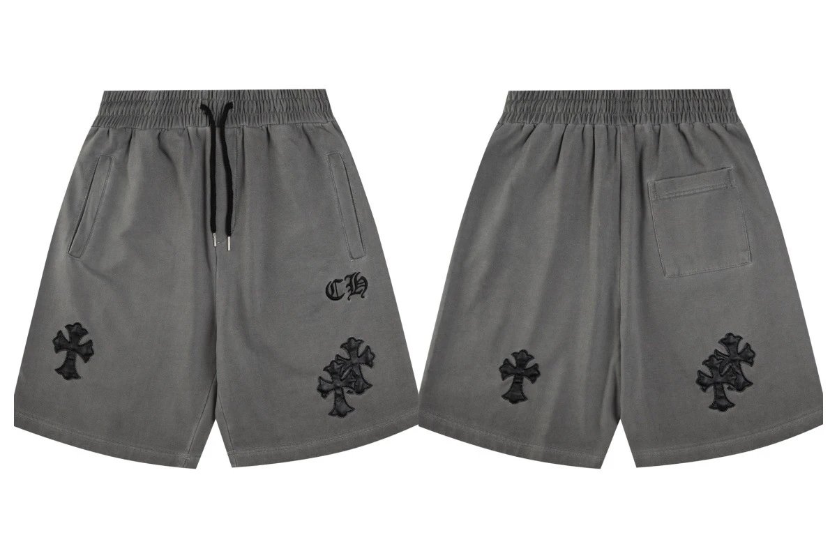Chrome Hearts Cross Embroidered Sweatshorts Gray Shorts